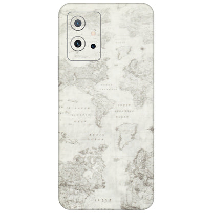 IQOO Phone Skins (All Models) - World Travel Map - Transparent Finish (T-04) IQOO Z6 5G