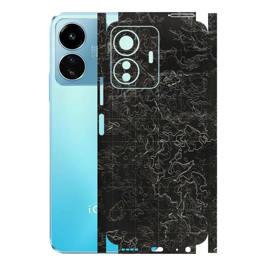 IQOO Phone Skins (All Models) - Black map Texture - 3D Embossed Finish (L-201) IQOO Z6 Lite 5G