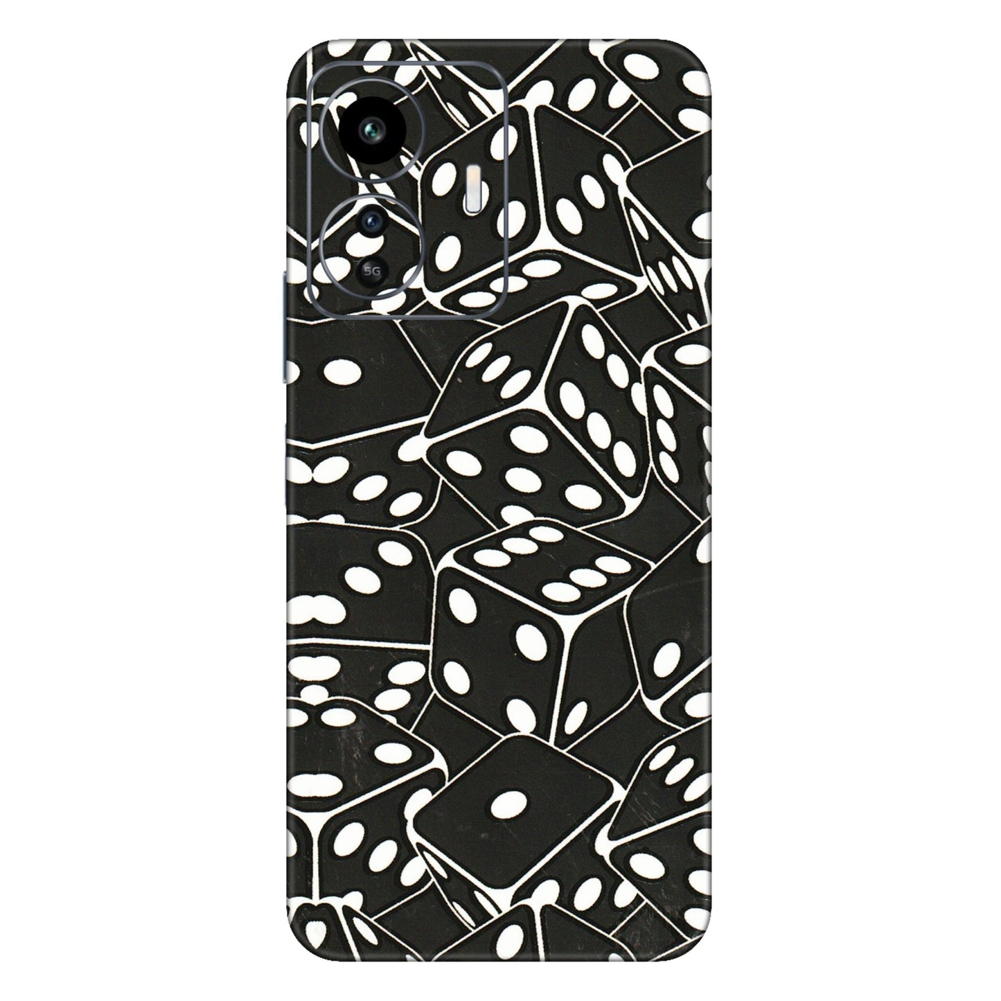 IQOO Phone Skins (All Models) - Big Black Dices - 3D Embossed Finish (L-106) IQOO Z6 Lite 5G