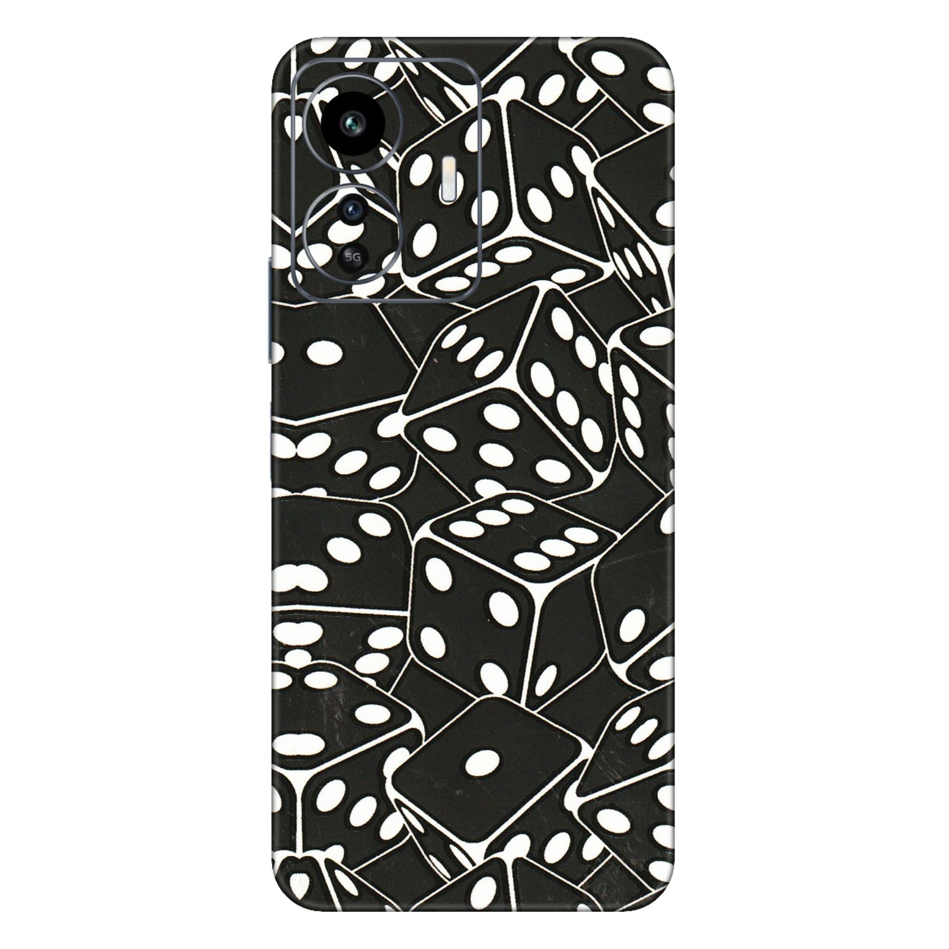 IQOO Phone Skins (All Models) - Big Black Dices - 3D Embossed Finish (L-106) IQOO Z6 Lite 5G