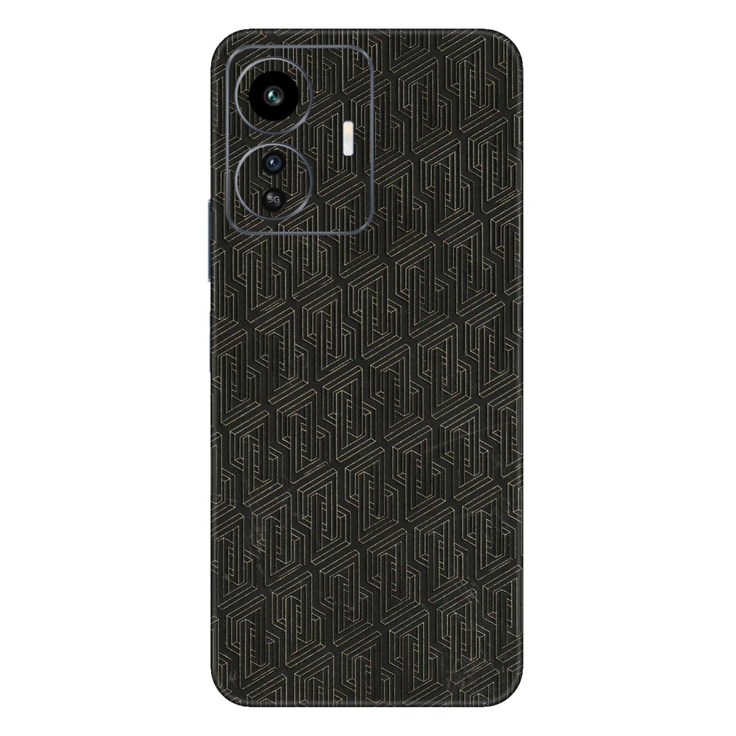 IQOO Phone Skins (All Models) - Black Abstract Pattern - 3D Embossed Finish (L-117) IQOO Z6 Lite 5G