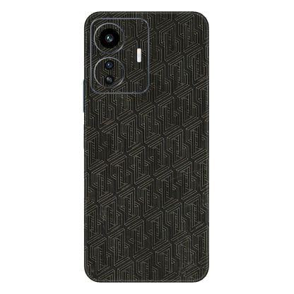 IQOO Phone Skins (All Models) - Black Abstract Pattern - 3D Embossed Finish (L-117) IQOO Z6 Lite 5G