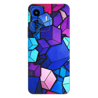 IQOO Phone Skins (All Models) - Cube Doodle - 3D Embossed Finish (L-141) IQOO Z6 Lite 5G
