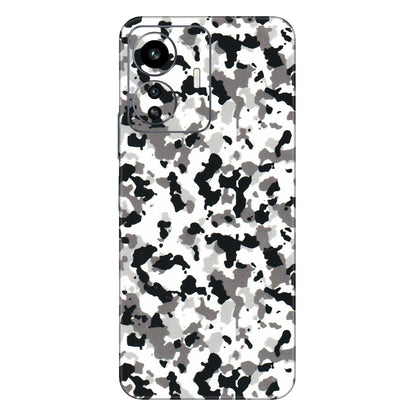 IQOO Phone Skins (All Models) - White Black Camouflage - 3D Embossed Finish (L-18) IQOO Z6 Lite 5G