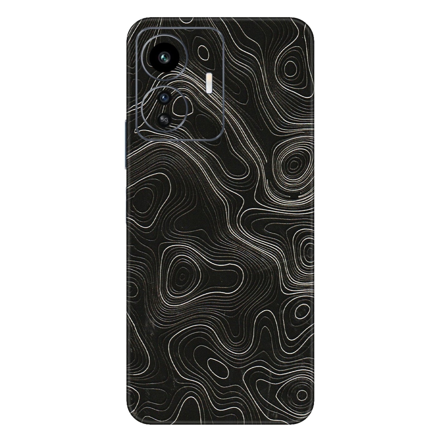 IQOO Phone Skins (All Models) - Black Swirl - 3D Embossed Finish (L-196) IQOO Z6 Lite 5G