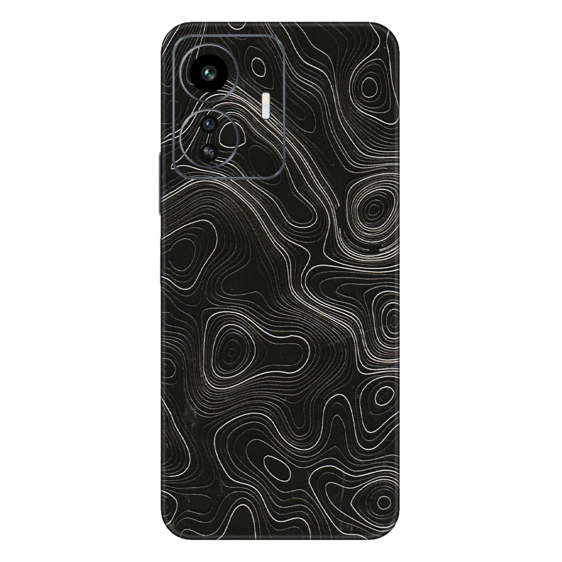 IQOO Phone Skins (All Models) - Black Swirl - 3D Embossed Finish (L-196) IQOO Z6 Lite 5G