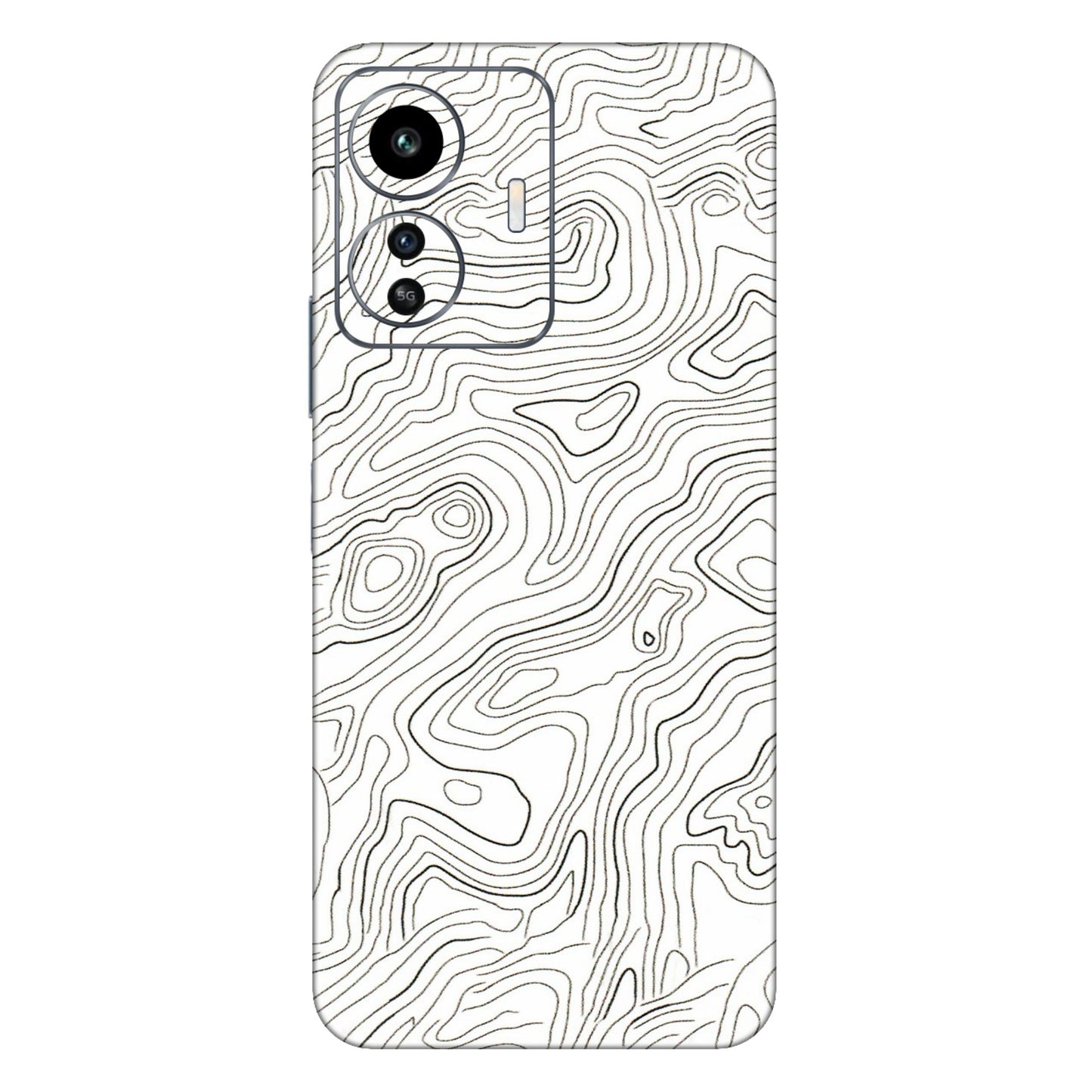 IQOO Phone Skins (All Models) - White Black Swirls - 3D Embossed Finish (L-219) IQOO Z6 Lite 5G