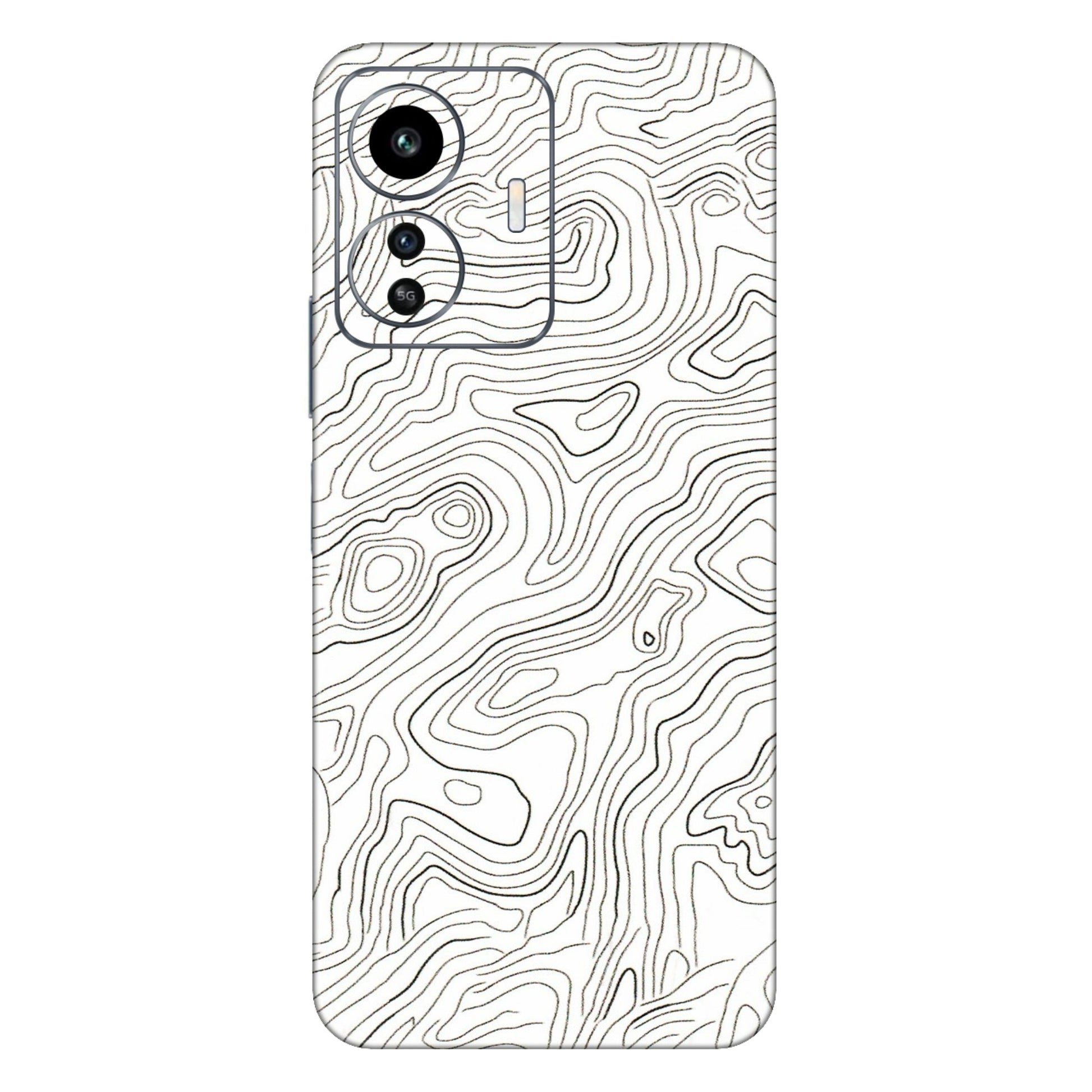IQOO Phone Skins (All Models) - White Black Swirls - 3D Embossed Finish (L-219) IQOO Z6 Lite 5G