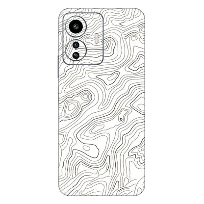 IQOO Phone Skins (All Models) - White Black Swirls - 3D Embossed Finish (L-219) IQOO Z6 Lite 5G
