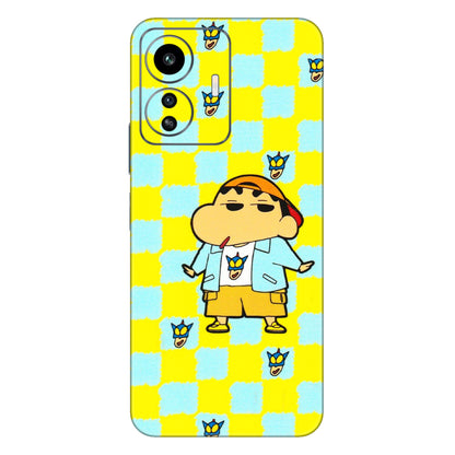 IQOO Phone Skins (All Models) - Yellow Blue Shinchan Cute - 3D Embossed Finish (L-221) IQOO Z6 Lite 5G