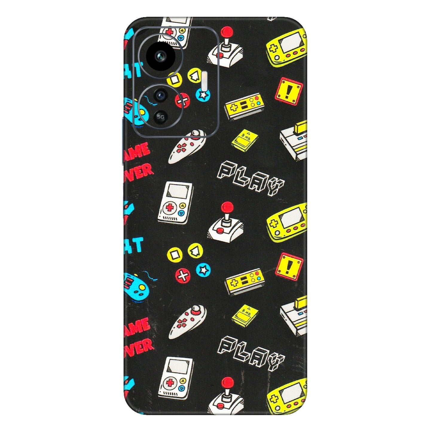 IQOO Phone Skins (All Models) - Gaming Doodles - 3D Embossed Finish (L-224) IQOO Z6 Lite 5G