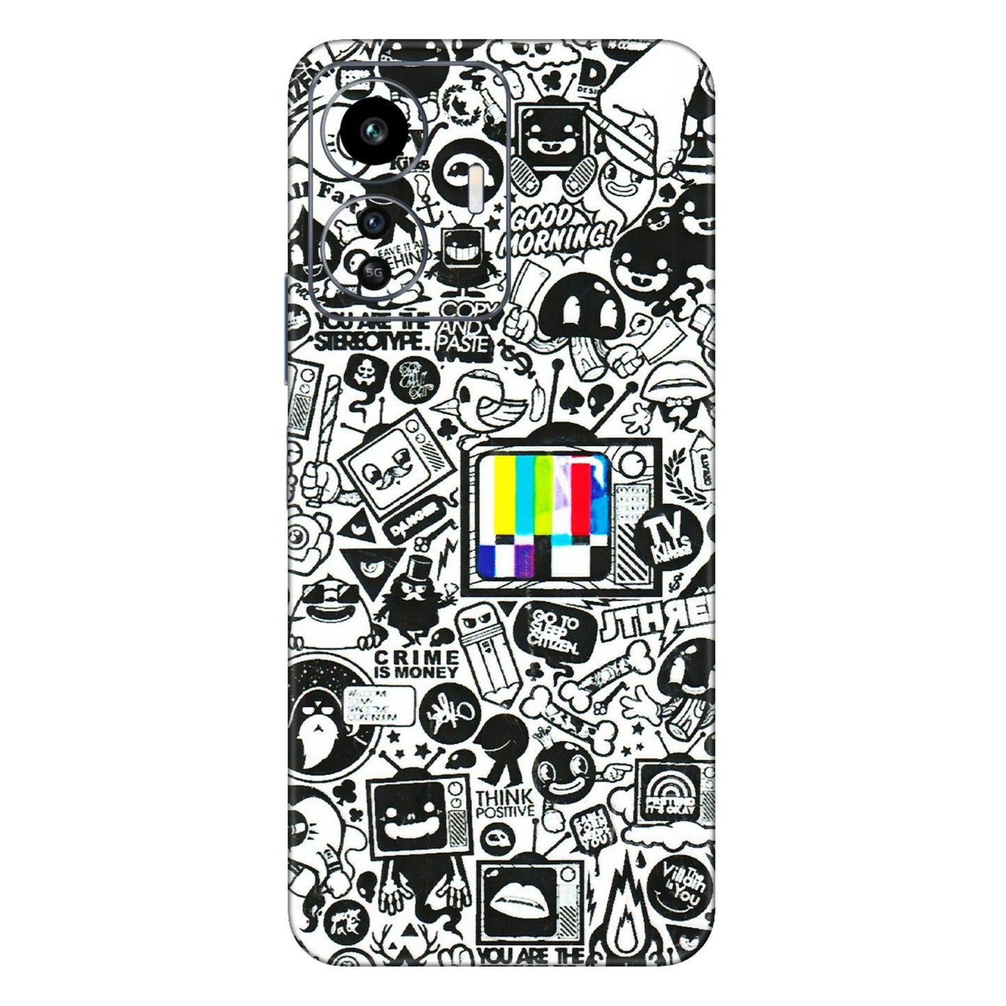 IQOO Phone Skins (All Models) - Doodles Positive Art - 3D Embossed Finish (L-263) IQOO Z6 Lite 5G