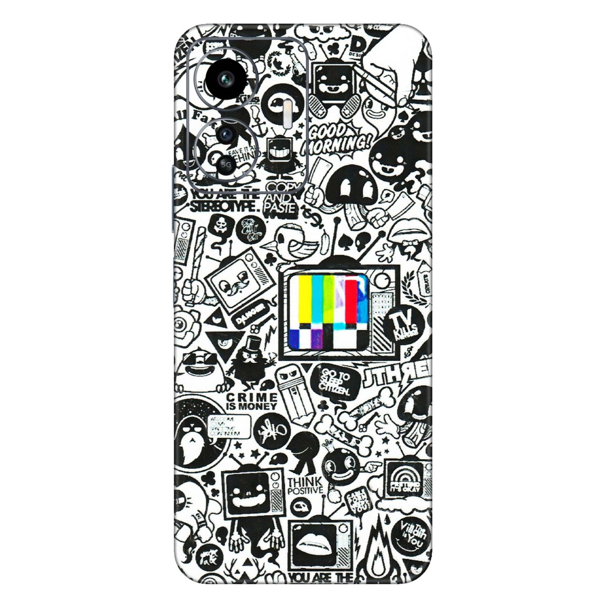 IQOO Phone Skins (All Models) - Doodles Positive Art - 3D Embossed Finish (L-263) IQOO Z6 Lite 5G