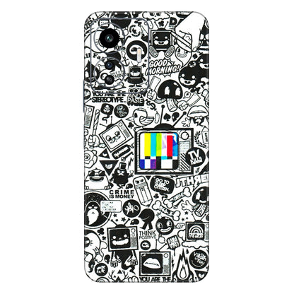 IQOO Phone Skins (All Models) - Doodles Positive Art - 3D Embossed Finish (L-263) IQOO Z6 Lite 5G