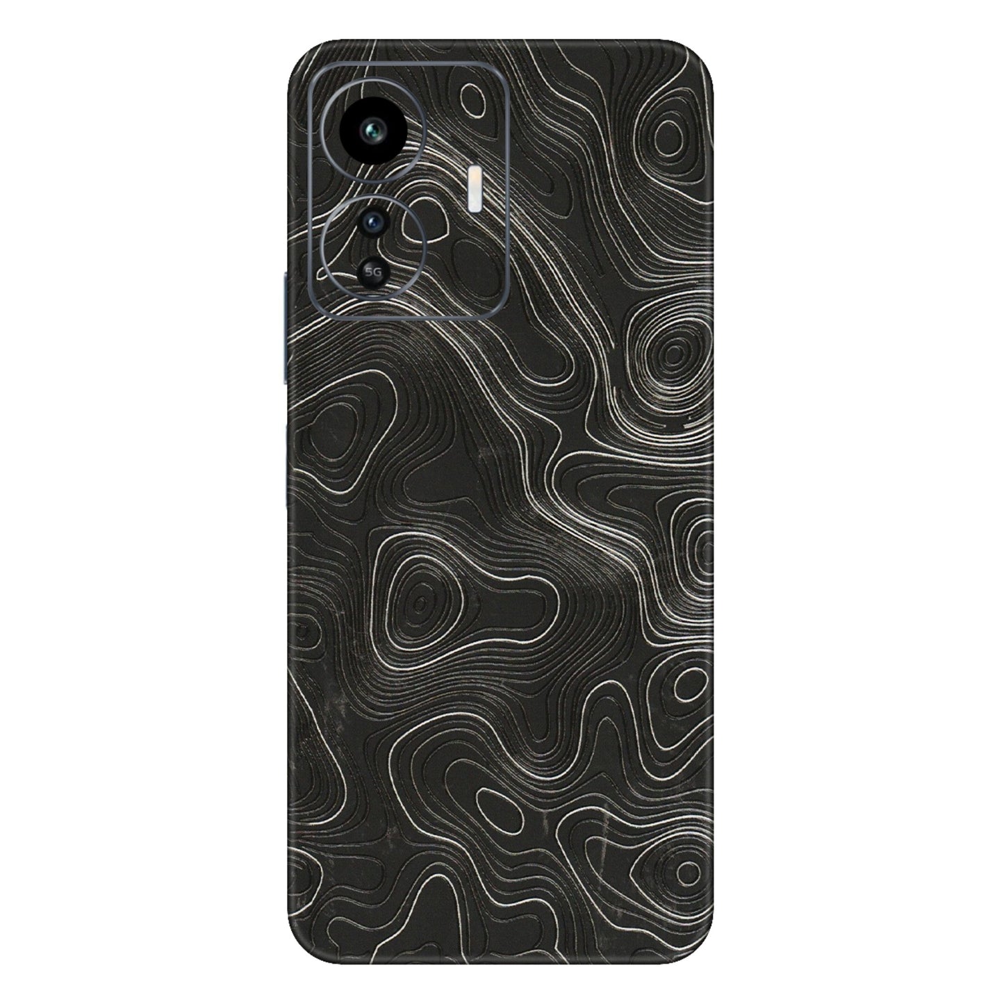 IQOO Phone Skins (All Models) - Abstract White Line Map - 3D Embossed Finish (L-269) IQOO Z6 Lite 5G