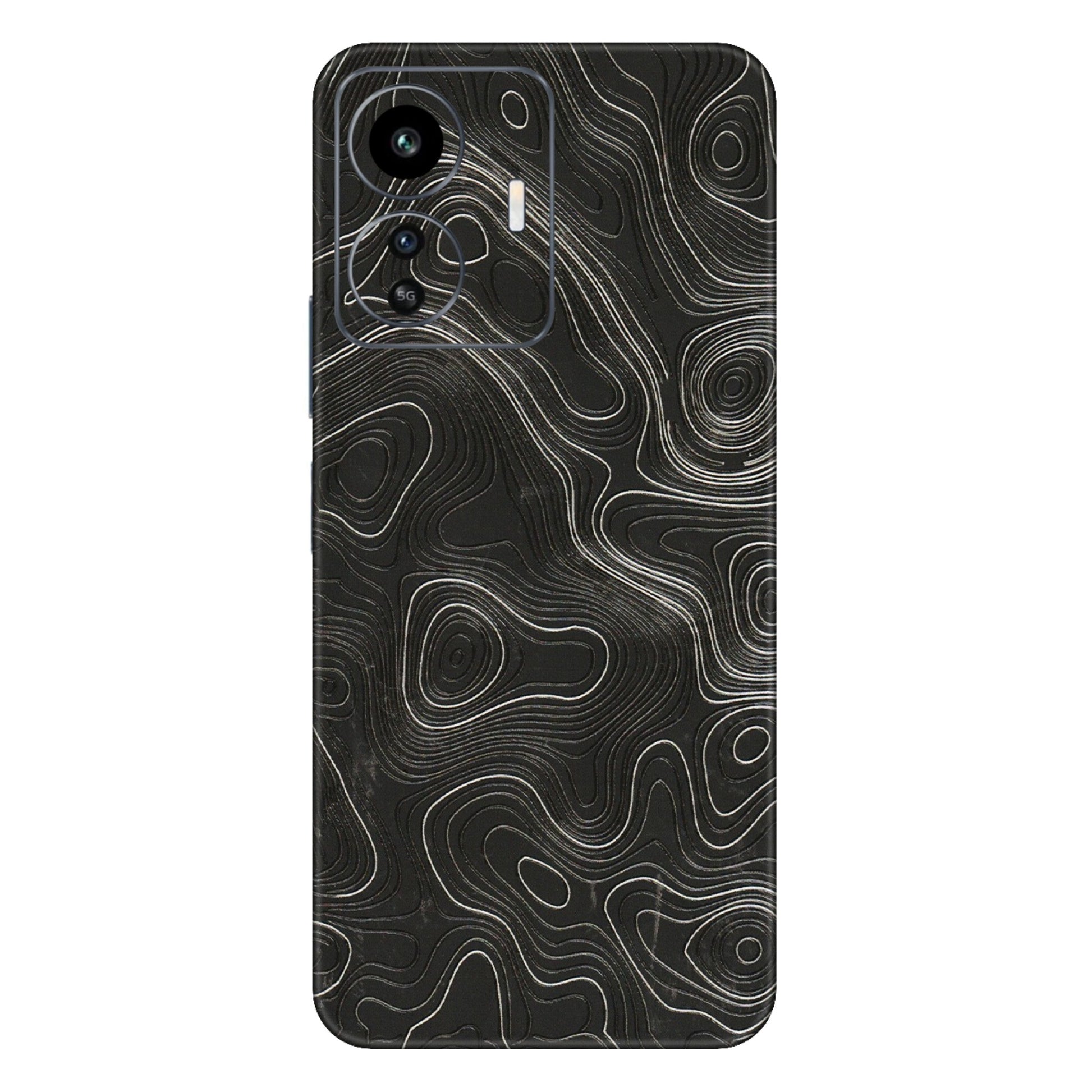 IQOO Phone Skins (All Models) - Abstract White Line Map - 3D Embossed Finish (L-269) IQOO Z6 Lite 5G