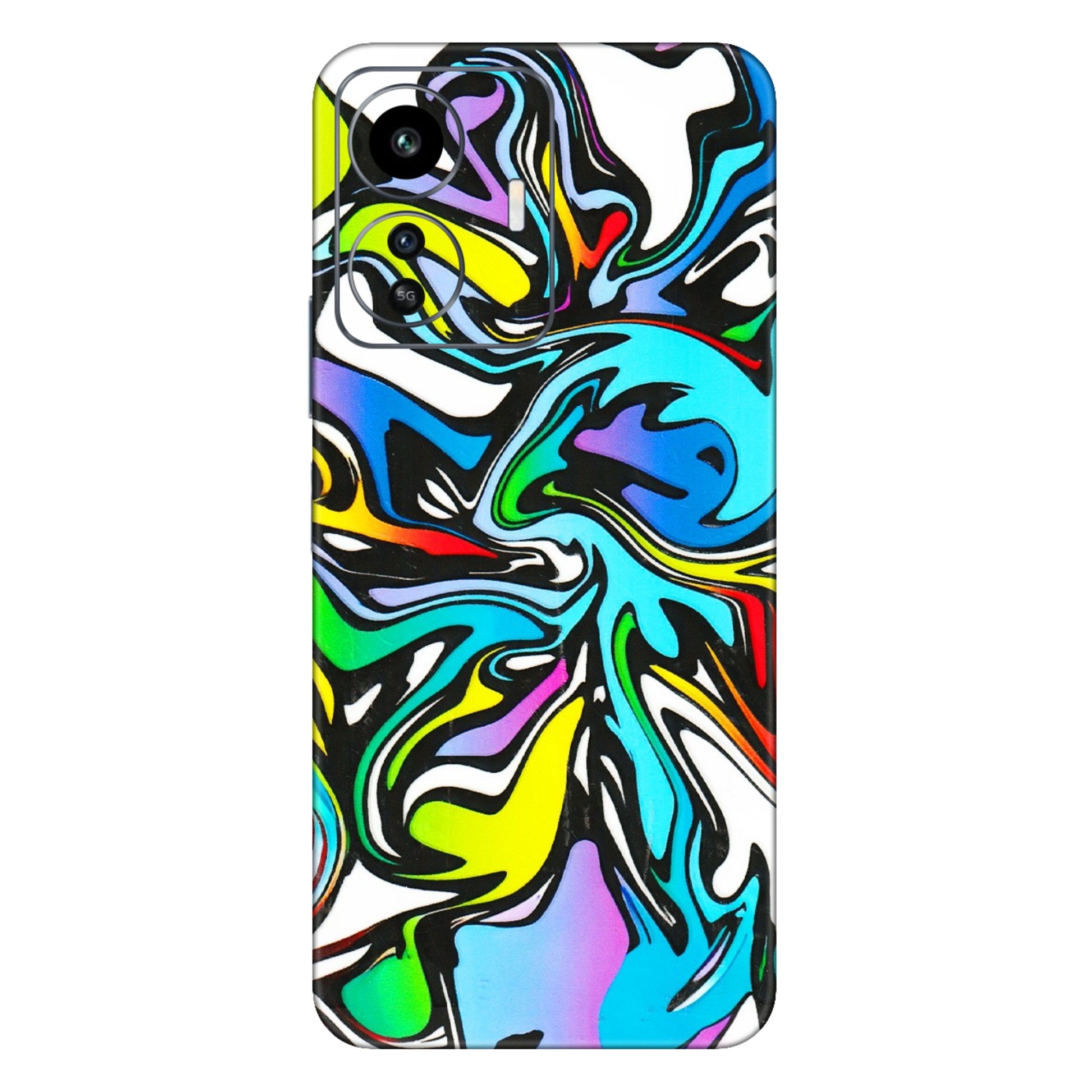 IQOO Phone Skins (All Models) - Abstract Colour Paints - 3D Embossed Finish (L-271) IQOO Z6 Lite 5G