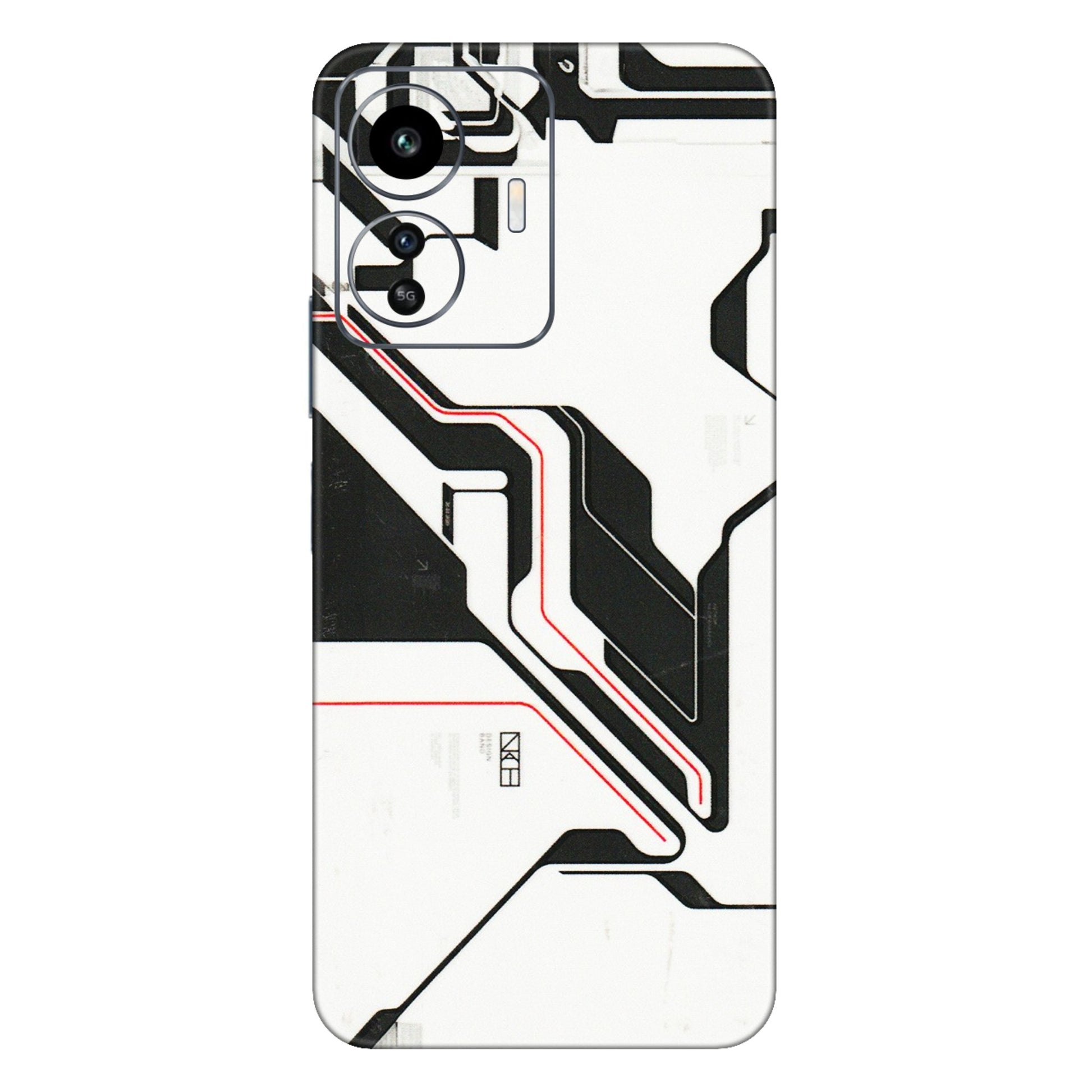 IQOO Phone Skins (All Models) - White Techy Logo - 3D Embossed Finish (L-312) IQOO Z6 Lite 5G