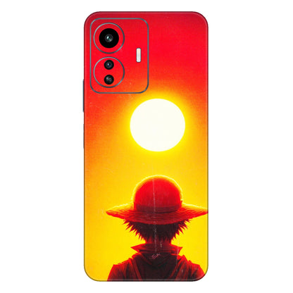 IQOO Phone Skins (All Models) - Cool Sunset With Monkey D.Luffy Anime - 3D Embossed Finish (L-329) IQOO Z6 Lite 5G