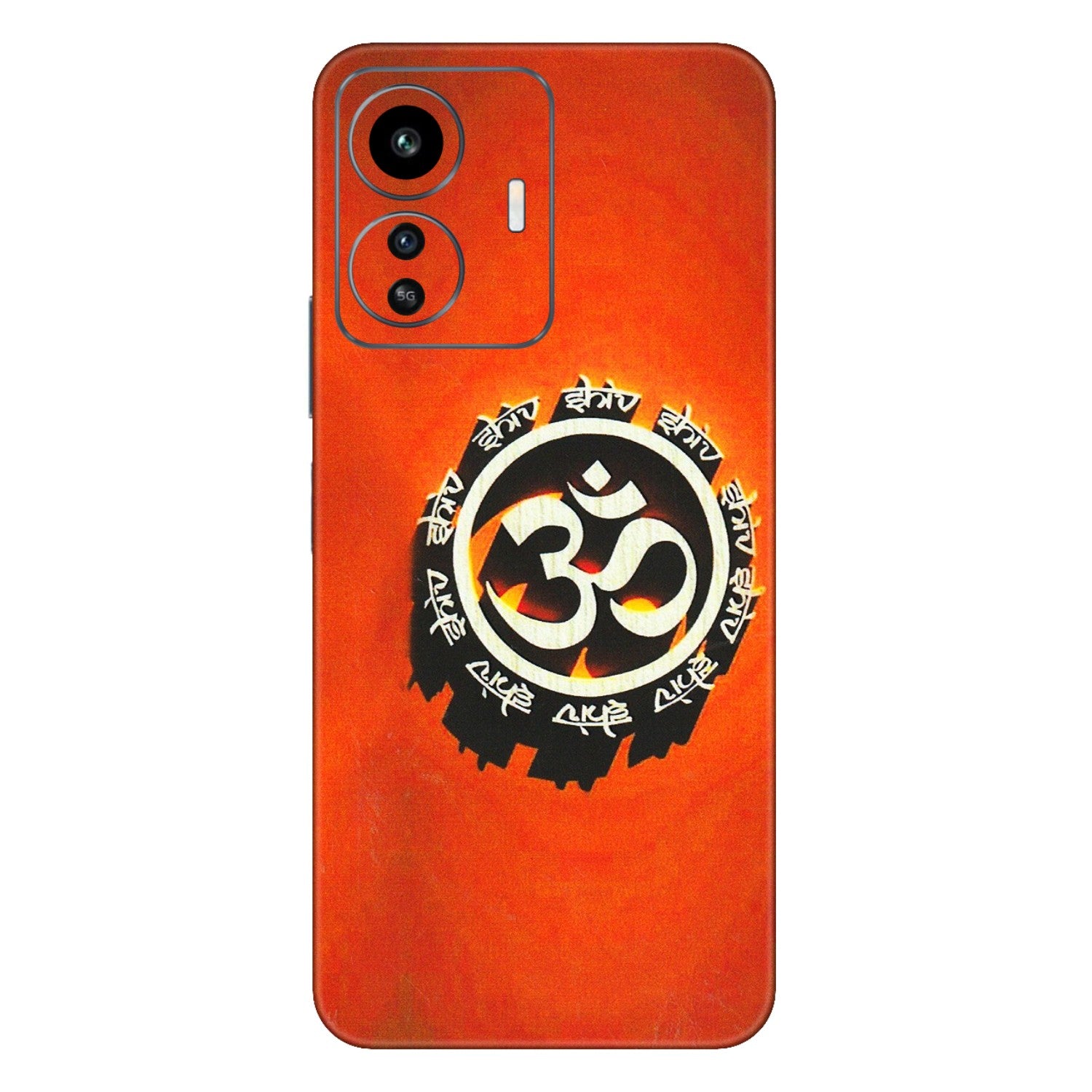 IQOO Phone Skins (All Models) - Aum Shiv Orange - 3D Embossed Finish (L-32) IQOO Z6 Lite 5G