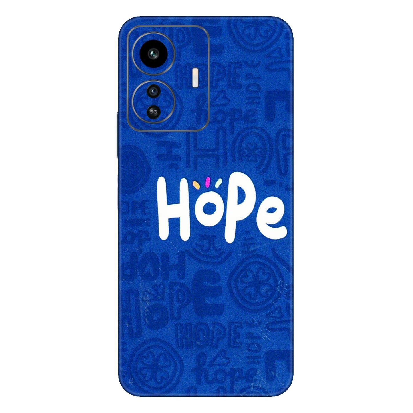 IQOO Phone Skins (All Models) - Hope Doodles Blue - 3D Embossed Finish (L-43) IQOO Z6 Lite 5G