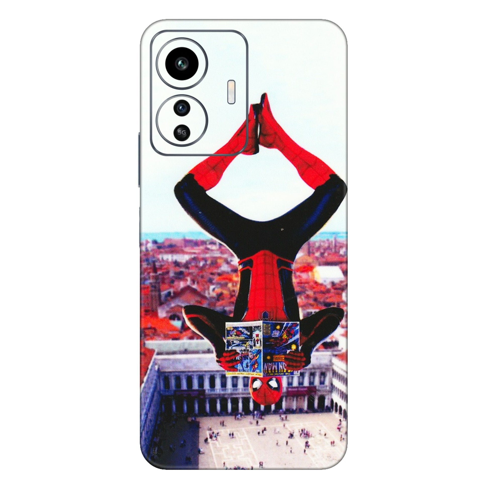IQOO Phone Skins (All Models) - Spiderman Hanging - 3D Embossed Finish (L-53) IQOO Z6 Lite 5G