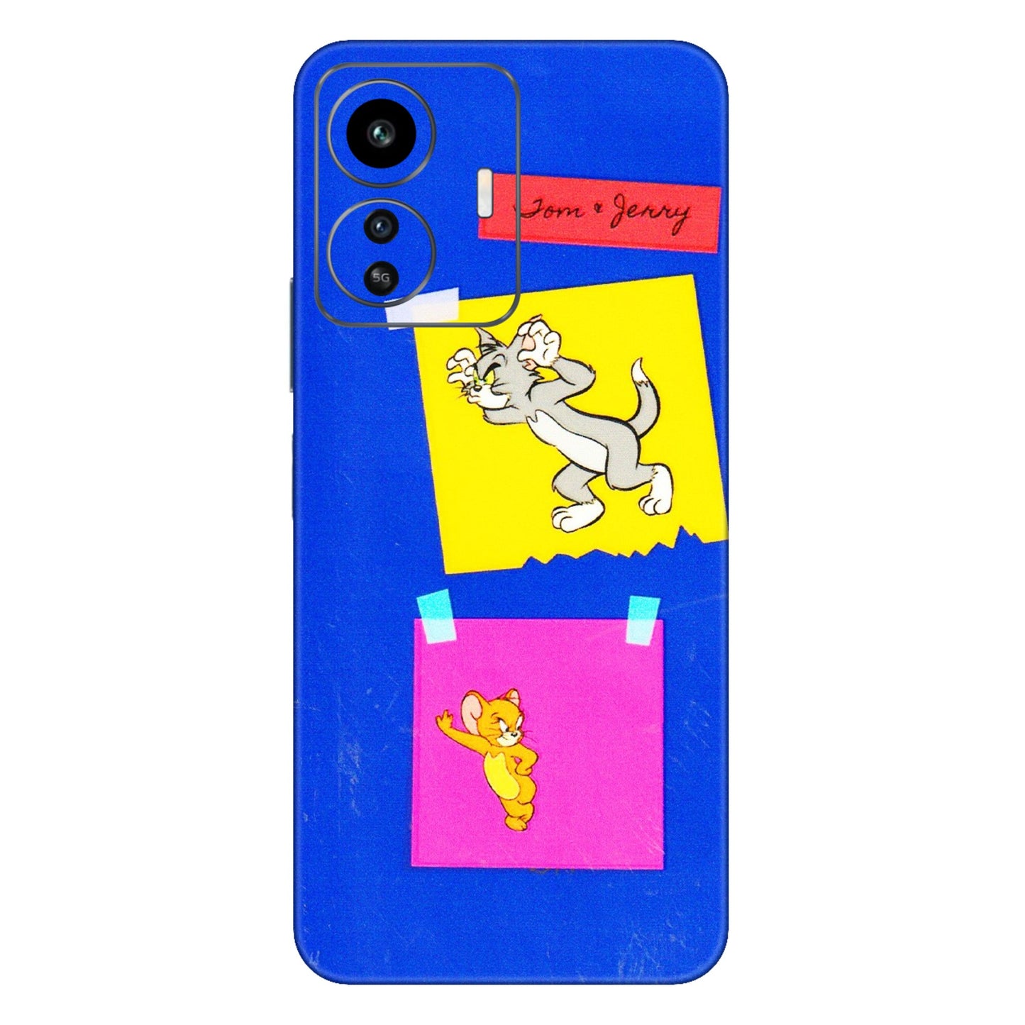 IQOO Phone Skins (All Models) - Tom N Jerry Sticky Notes - 3D Embossed Finish (L-88) IQOO Z6 Lite 5G