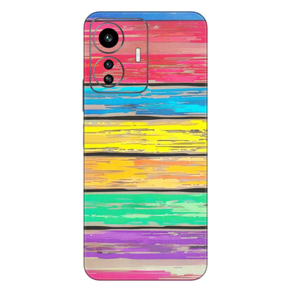 IQOO Phone Skins (All Models) - Multi Colour Wooden Wall - Matte Finish (M-96) IQOO Z6 Lite 5G
