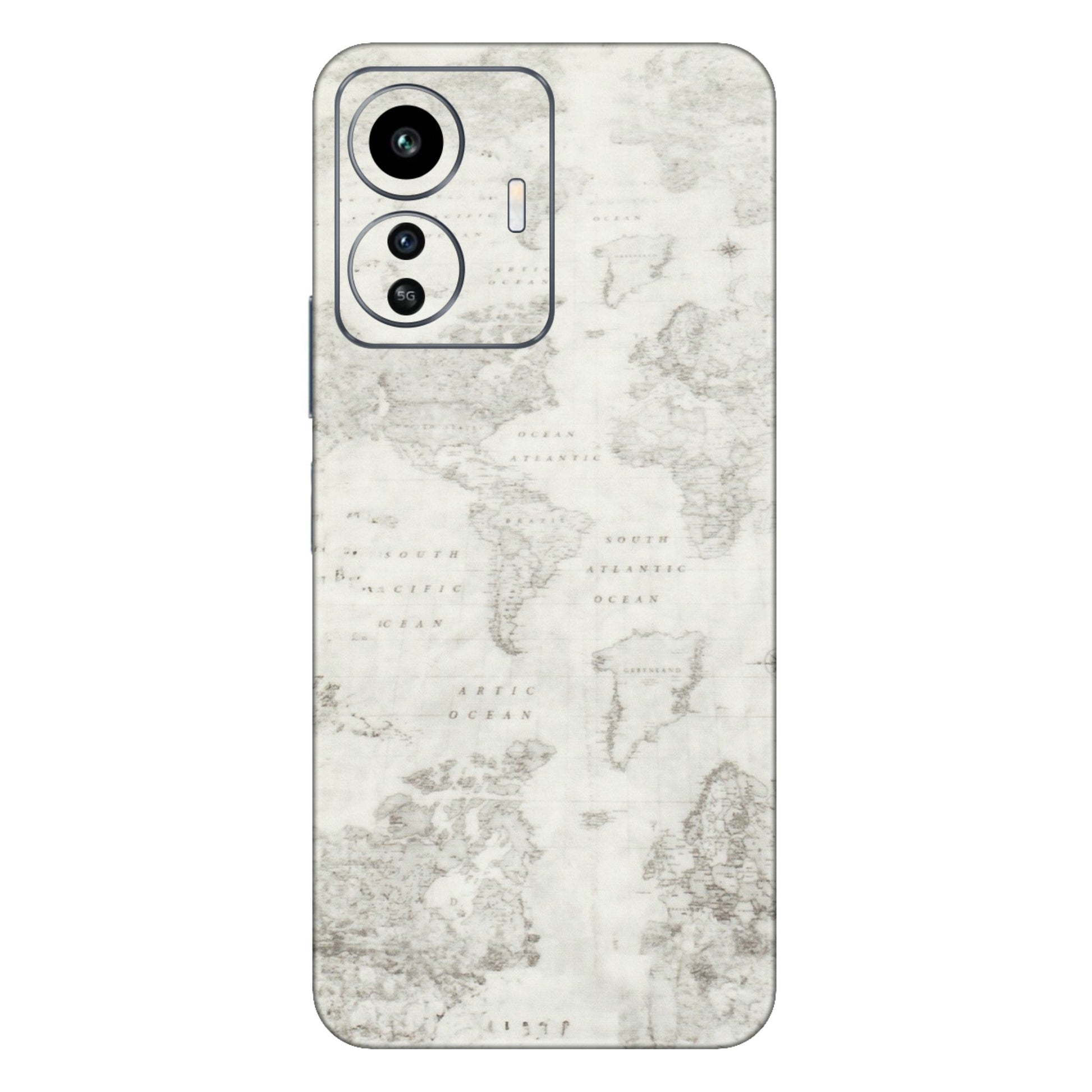 IQOO Phone Skins (All Models) - World Travel Map - Transparent Finish (T-04) IQOO Z6 Lite 5G