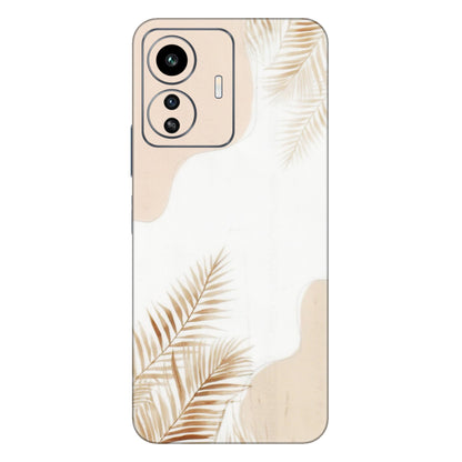 IQOO Phone Skins (All Models) - Gold Petals Abstract - Transparent Finish (T-08) IQOO Z6 Lite 5G