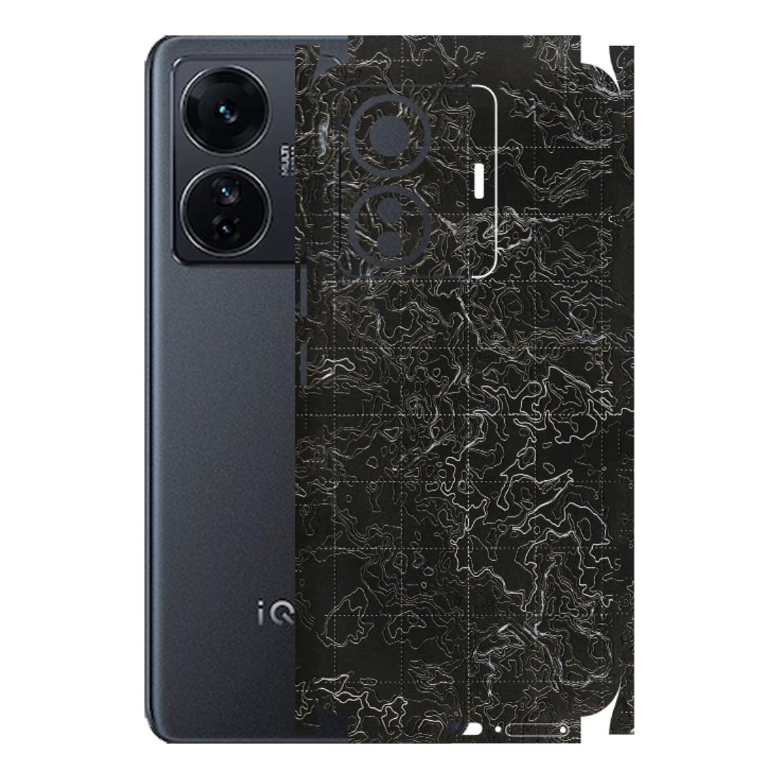 IQOO Phone Skins (All Models) - Black map Texture - 3D Embossed Finish (L-201) IQOO Z6 PRO 5G