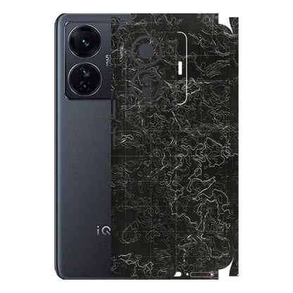 IQOO Phone Skins (All Models) - Black map Texture - 3D Embossed Finish (L-201) IQOO Z6 PRO 5G