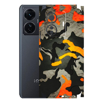 IQOO Phone Skins (All Models) - Orange Camouflage - 3D Embossed Finish (L-204) IQOO Z6 PRO 5G