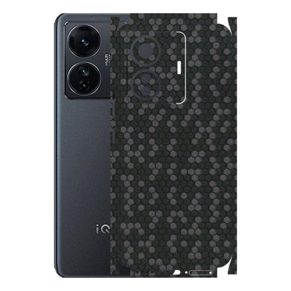 IQOO Phone Skins (All Models) - Black Grey Honeycomb Sober - 3D Embossed Finish (L-85) IQOO Z6 PRO 5G