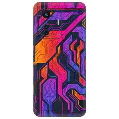IQOO Phone Skins (All Models) - Tech Circuits Futuristic - 3D Embossed Finish (L-07) IQOO Z6 PRO 5G