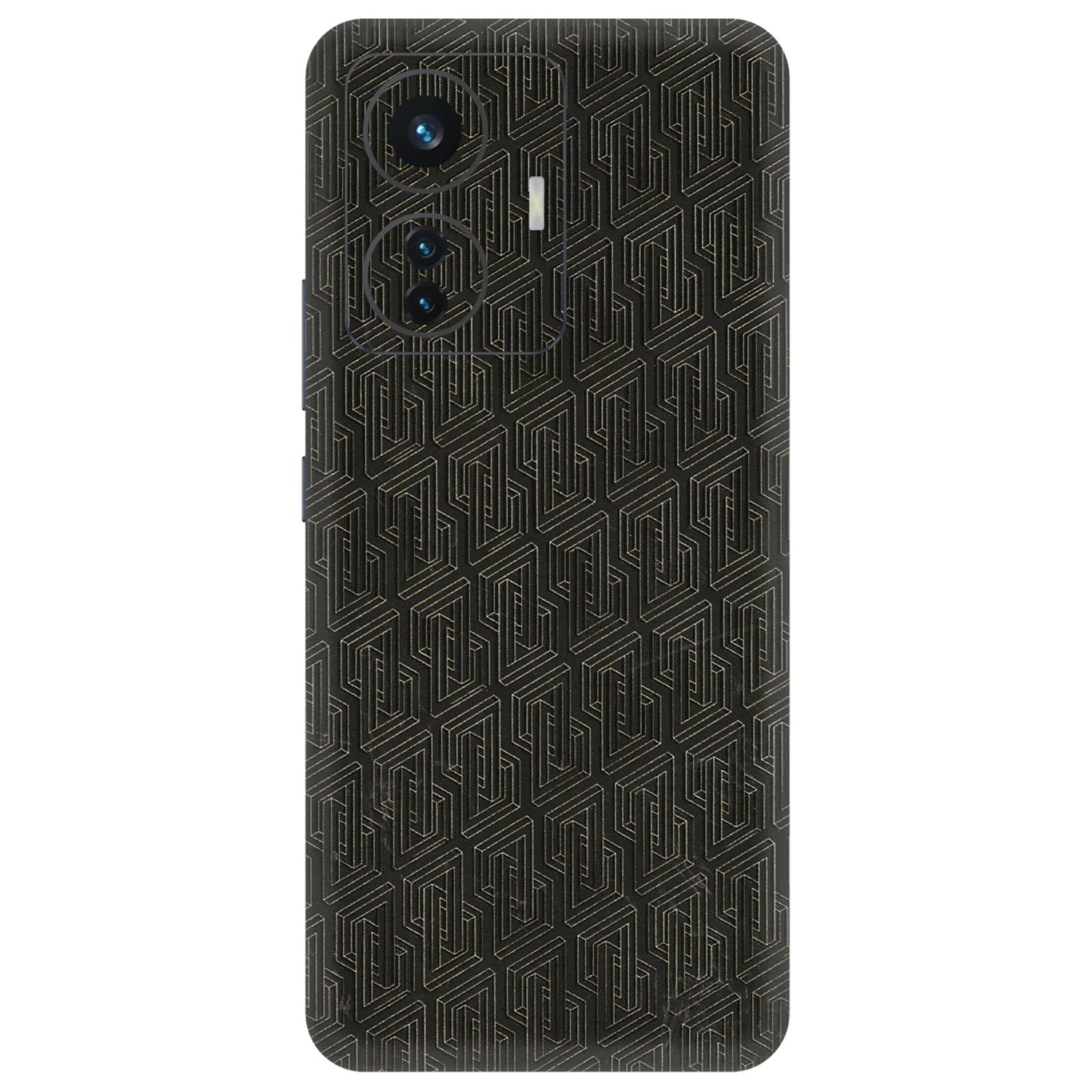 IQOO Phone Skins (All Models) - Black Abstract Pattern - 3D Embossed Finish (L-117) IQOO Z6 PRO 5G