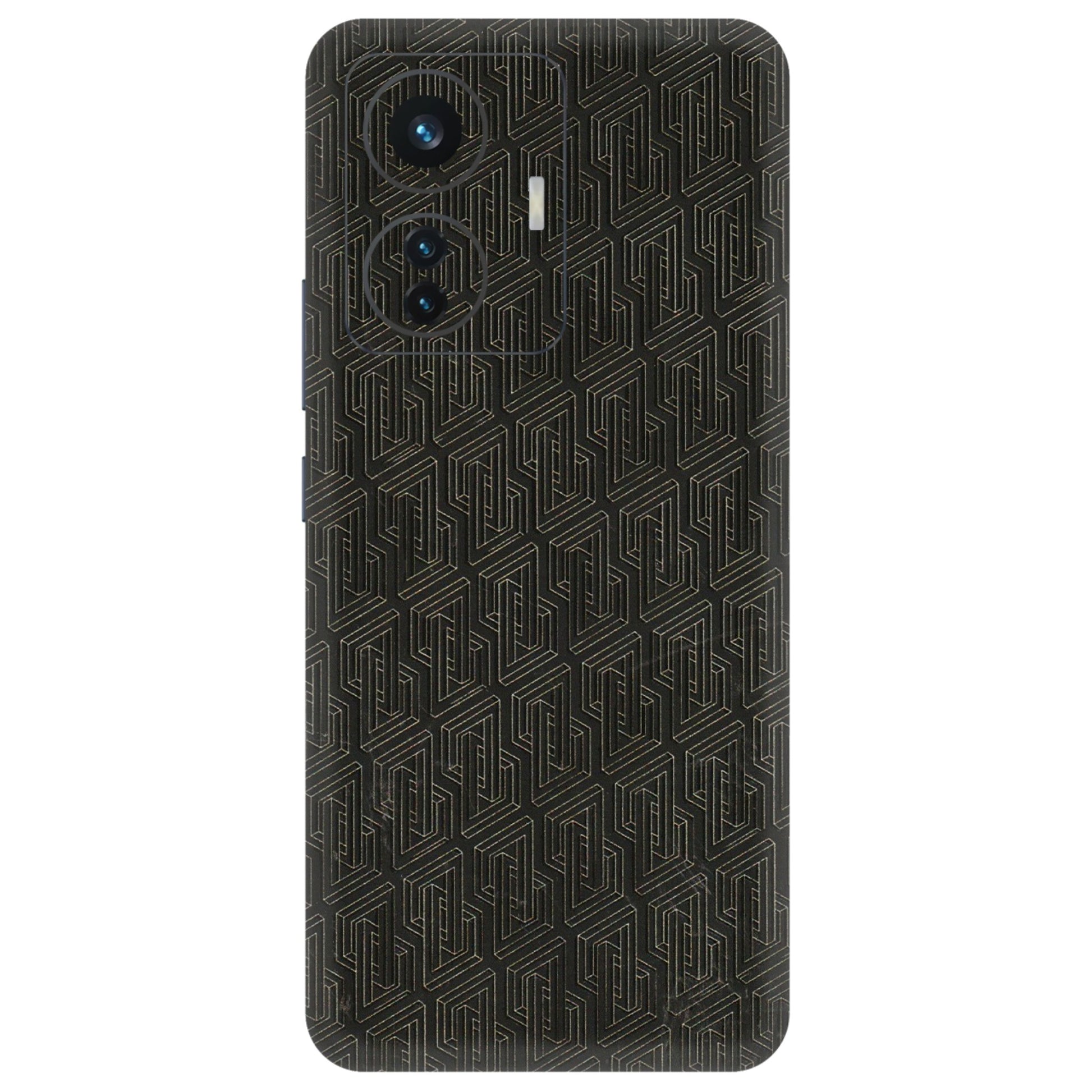 IQOO Phone Skins (All Models) - Black Abstract Pattern - 3D Embossed Finish (L-117) IQOO Z6 PRO 5G