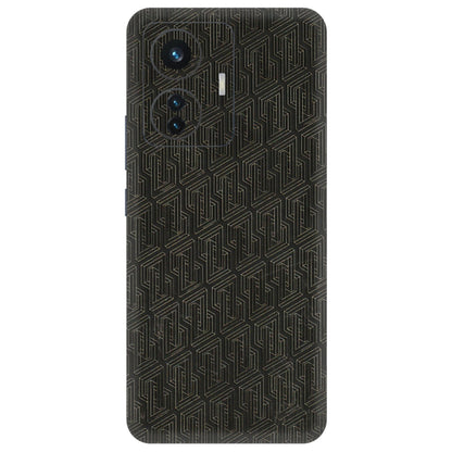 IQOO Phone Skins (All Models) - Black Abstract Pattern - 3D Embossed Finish (L-117) IQOO Z6 PRO 5G