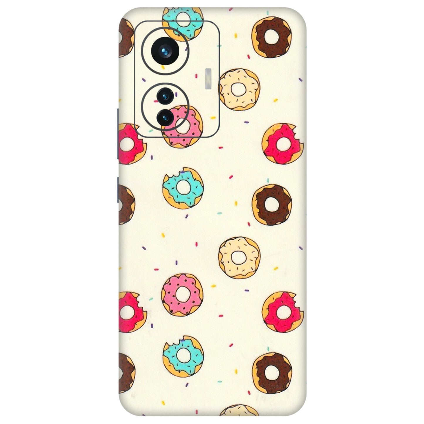 IQOO Phone Skins (All Models) - Mini Donuts Doodle Art - 3D Embossed Finish (L-122) IQOO Z6 PRO 5G