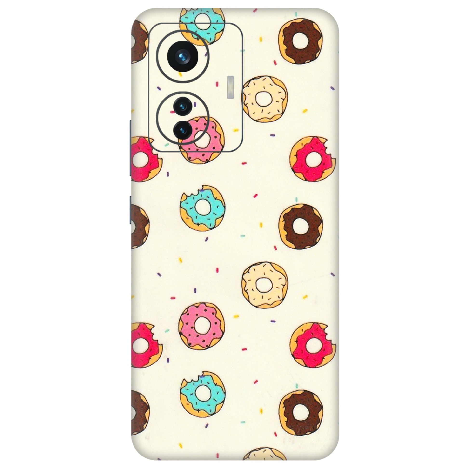 IQOO Phone Skins (All Models) - Mini Donuts Doodle Art - 3D Embossed Finish (L-122) IQOO Z6 PRO 5G