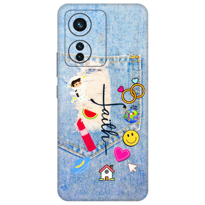 IQOO Phone Skins (All Models) - Denim Jeans Pocket - 3D Embossed Finish (L-134) IQOO Z6 PRO 5G