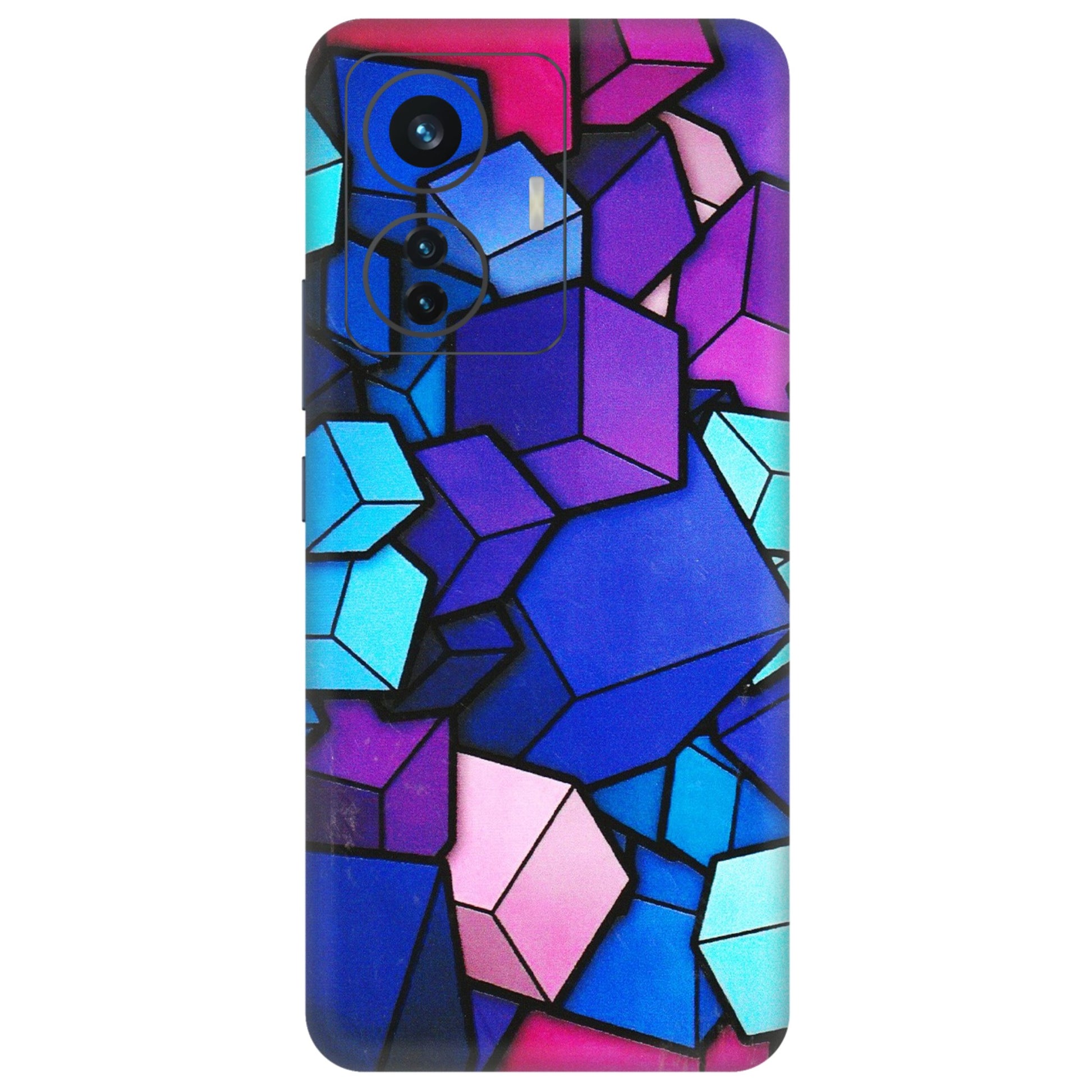 IQOO Phone Skins (All Models) - Cube Doodle - 3D Embossed Finish (L-141) IQOO Z6 PRO 5G