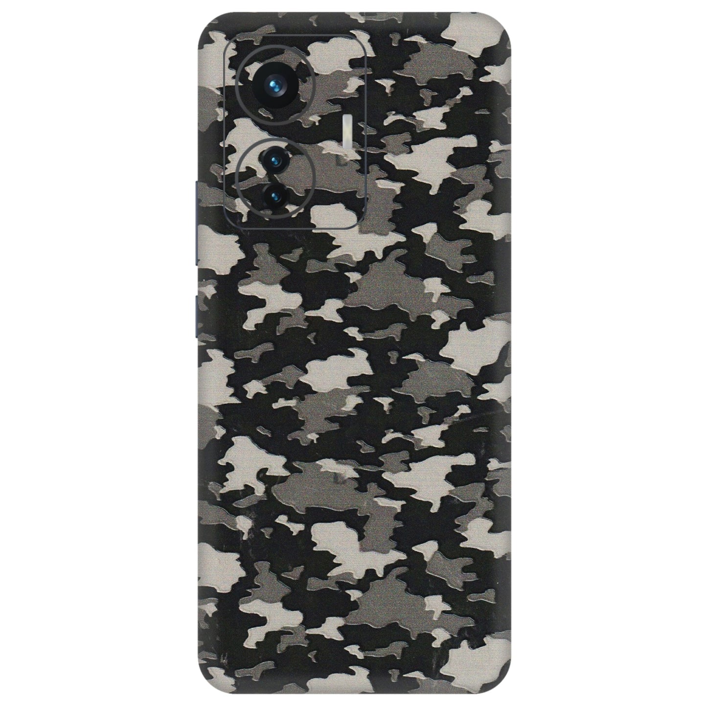 IQOO Phone Skins (All Models) - Black/Grey Camoflaunge - 3D Embossed Finish (L-142) IQOO Z6 PRO 5G