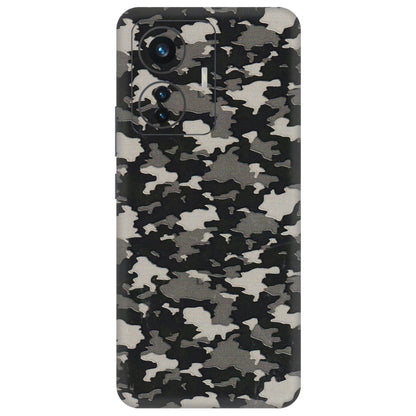 IQOO Phone Skins (All Models) - Black/Grey Camoflaunge - 3D Embossed Finish (L-142) IQOO Z6 PRO 5G