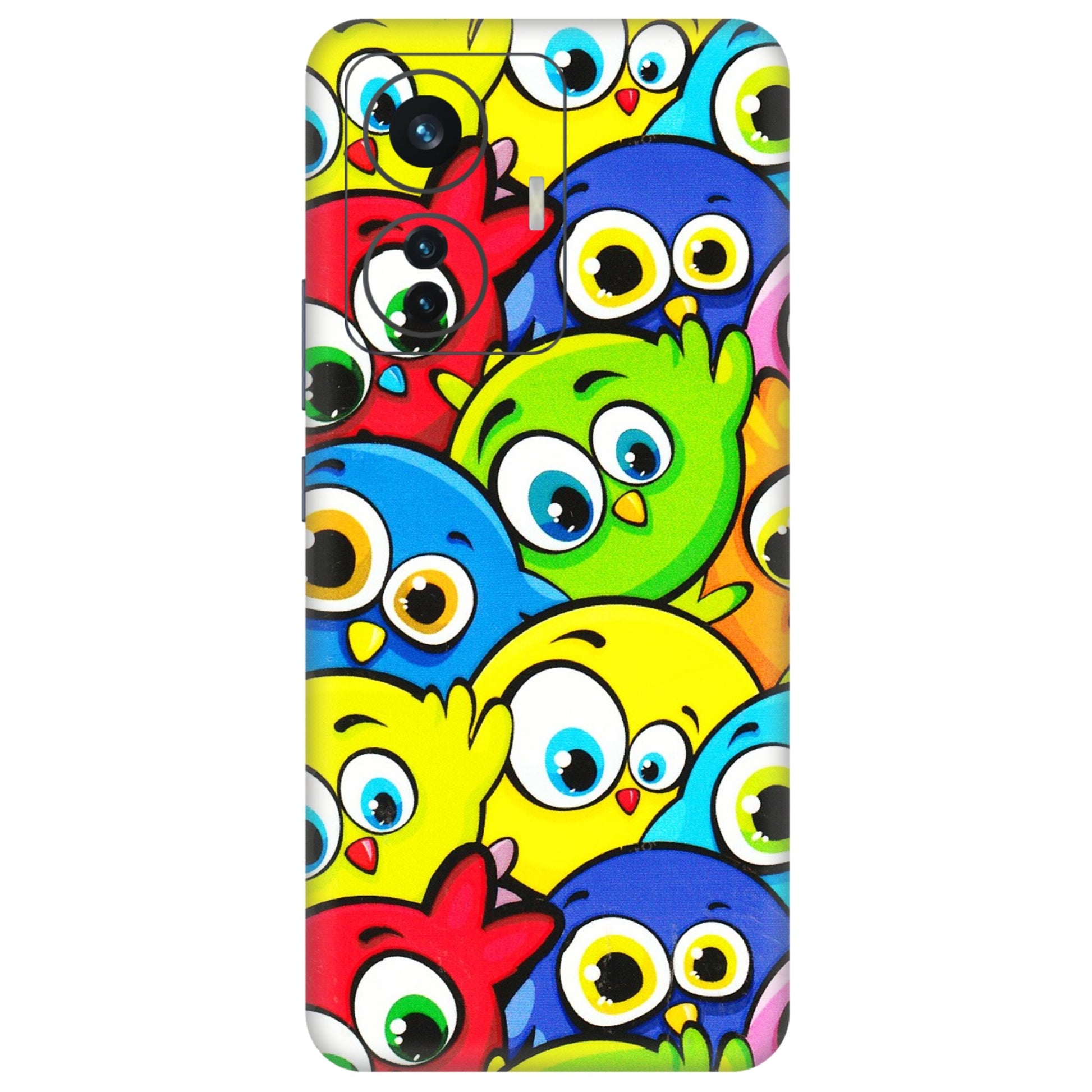 IQOO Phone Skins (All Models) - Cute Fluffy Birds - 3D Embossed Finish (L-213) IQOO Z6 PRO 5G