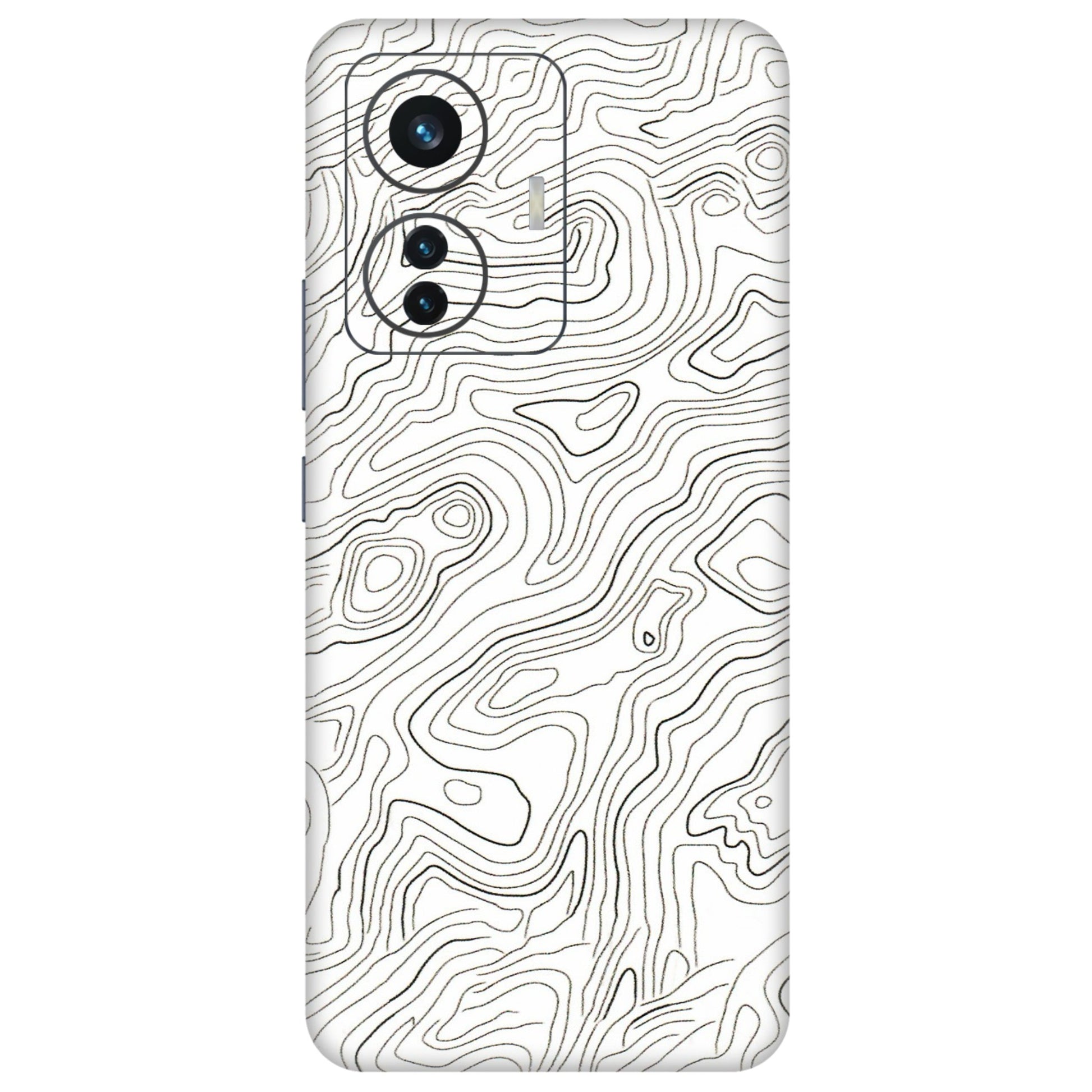 IQOO Phone Skins (All Models) - White Black Swirls - 3D Embossed Finish (L-219) IQOO Z6 PRO 5G