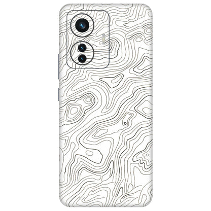 IQOO Phone Skins (All Models) - White Black Swirls - 3D Embossed Finish (L-219) IQOO Z6 PRO 5G