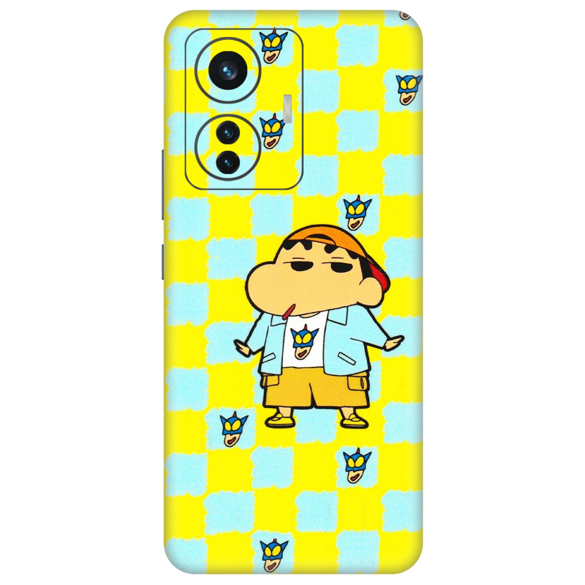IQOO Phone Skins (All Models) - Yellow Blue Shinchan Cute - 3D Embossed Finish (L-221) IQOO Z6 PRO 5G