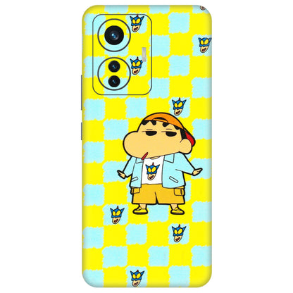 IQOO Phone Skins (All Models) - Yellow Blue Shinchan Cute - 3D Embossed Finish (L-221) IQOO Z6 PRO 5G