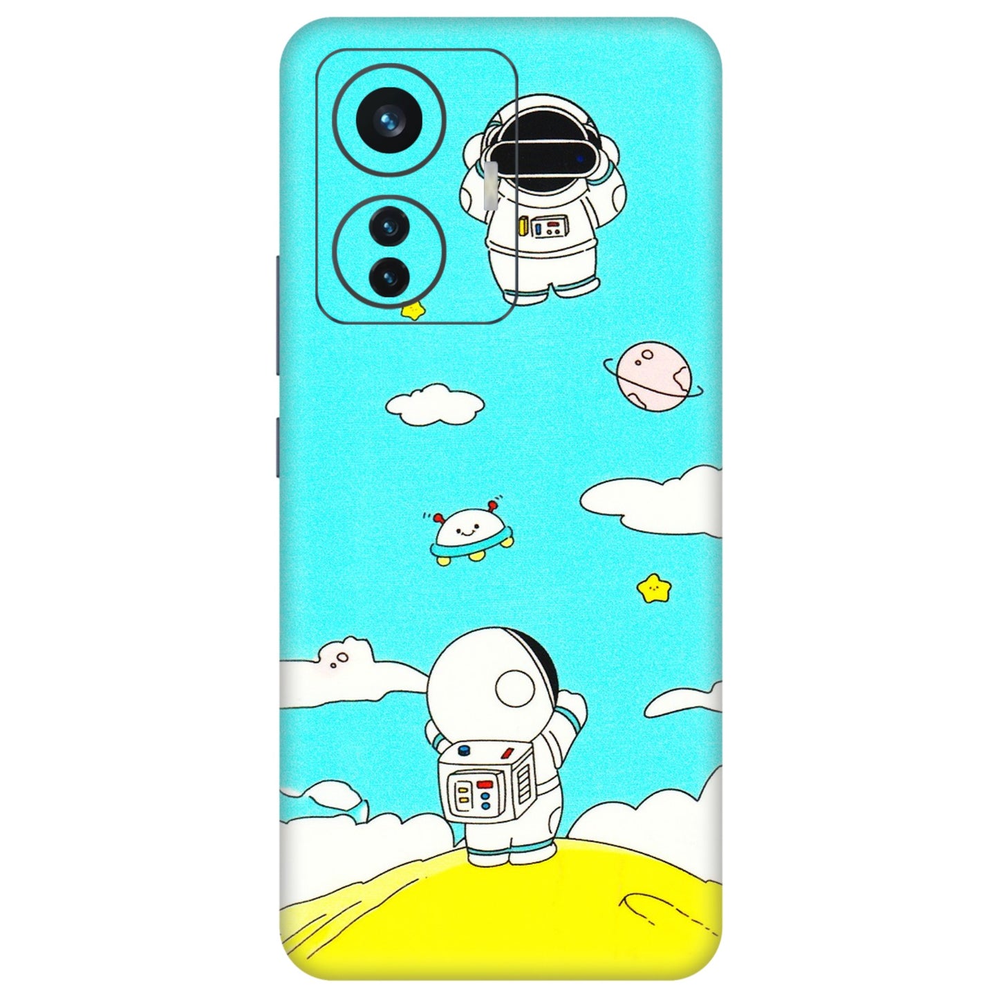 IQOO Phone Skins (All Models) - Blue Skies Astro Float - 3D Embossed Finish (L-230) IQOO Z6 PRO 5G